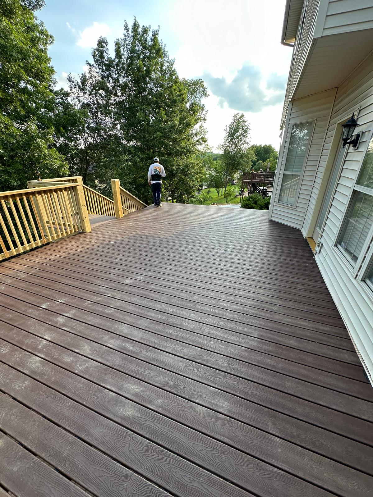 Wide composite deck build, overall view